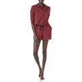 Amazon Essentials Damen Leichter Schlafanzug aus Flanell-Gewebe mit Shorts, Rot Schwarz Buffalokaros Muster, M