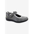 Extra Wide Width Women's Buttercup Mary Jane Flat by Drew in Grey Mesh Combo (Size 10 WW)