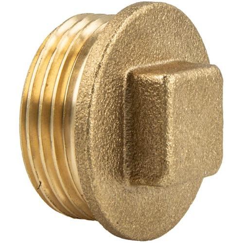 Tecuro - Stopfen mit Vierkant, Außengewinde g 3/8 Zoll, Messing blank CW617N - Messing