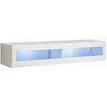 Mobile tv con led Mobile da Soggiorno Sospeso Porta tv Salotto Stilo Moderno 1 Anta 160x30x29cm