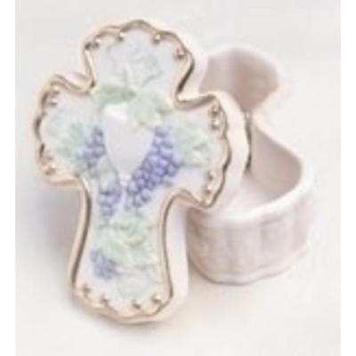 3" Religious Communion Trinket Box With Chalice & Grapes #30124BX