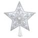 Kurt Adler 13.5-Inch 5-Point White and Silver Star Treetop - 13.5"