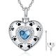 KINGWHYTE Ashes Jewellery Urn Necklace for Ashes Sterling Silver Paw Print Heart Ashes Memorial Necklace for Mum Dad Women Men with Funnel Filler Kit