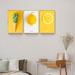 Latitude Run® Pineapple, Lemon & Fruit Wall Art - 3 Piece Picture Aluminum Frame Print Set On Canvas | 24.3 H x 48.3 W x 1.65 D in | Wayfair