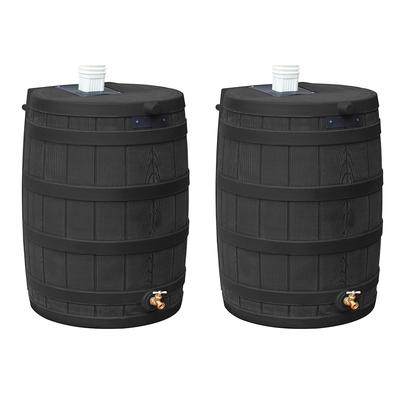 Good Ideas Rain Wizard 50 Gallon Plastic Rain Barrel Water Collector (2 Pack) - 19