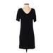 Lou & Grey Casual Dress - Shift: Black Solid Dresses - Women's Size X-Small