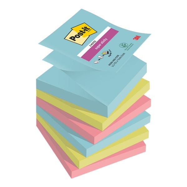 Post-it Super Sticky Haftnotizblock 76 x 76 mm »Z-Notes Cosmic Collection«, 6 Stück türkis