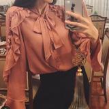 Zara Tops | Blogger's Fave! Zara Ruffled Flowy Ruffled Blouse Top Mauve Sz M Nwt | Color: Pink | Size: M