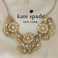 Kate Spade Jewelry | New Kate Spade Golden Age Crystal Flower Necklace Mint | Color: Gold | Size: 17" With 3" Extension