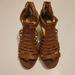 American Eagle Outfitters Shoes | American Eagle Wedge Open Toe Brown Heel Sandals - Size 6 | Color: Brown/Tan | Size: 6