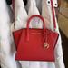Michael Kors Bags | Michael Kors Avril Small Leather Top-Zip Satchel Color Flame | Color: Gold/Red | Size: Small