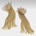 J. Crew Jewelry | J.Crew Pav Feather Chain Drop Earrings | Color: Gold/White | Size: Os