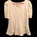 Anthropologie Tops | Anthropologie Postmark White Dressy Stretchy Pleated Peplum Top Size Medium | Color: White | Size: M