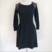 American Eagle Outfitters Dresses | American Eagle Outfitters Black Sweater Dress With Lace Shoulders, Size Small | Color: Black | Size: S