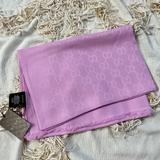 Gucci Accessories | Gucci Gg Guccissima Rose Pink Wool Silk Blend Wrap Monogram Shawl Scarf | Color: Pink | Size: Os