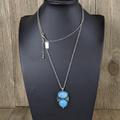 American Eagle Outfitters Jewelry | 3/$15 American Eagle Outfitters Silver Tone & Turquoise Pendant Necklace | Color: Blue/Silver | Size: 33"