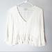 American Eagle Outfitters Tops | American Eagle Y2k Boho Cream Bell Sleeve Top Size Small | Color: Cream | Size: S