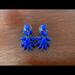 J. Crew Jewelry | J Crew Blue Gold Tone Dangle Post Earrings Cobalt | Color: Blue/Gold | Size: Os