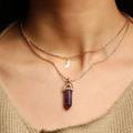 Urban Outfitters Jewelry | Layered Amethyst And Moon Necklace | Color: Red | Size: Os