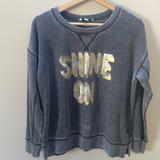 American Eagle Outfitters Tops | American Eagle Outfitters Long Sleeve Fleece Sweatshirt, Size M | Color: Gold/Gray | Size: M