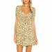 Free People Dresses | Free People Women's Forget Me Not Floral-Print Mini Dress Yellow Size 0,$128 Nwt | Color: Yellow | Size: 0
