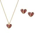 Kate Spade Jewelry | Kate Spade Rock Solid Heart Necklace Earrings Set | Color: Gold/Red | Size: Set