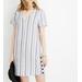 Madewell Dresses | Madewell S Linen Side-Button Easy Dress | Color: Blue/White | Size: S