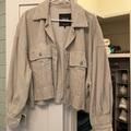 Zara Jackets & Coats | Light Grey Cropped Zara Jacket | Color: Gray | Size: Xs