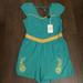 Disney Pants & Jumpsuits | Disney Aladdin Her Universe Jasmine Romper Medium | Color: Gold/Green | Size: M