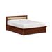 Copeland Furniture Solid Wood and Storage Platform Bed Wood and Upholstered/ in White/Brown | 35 H x 82 W x 86 D in | Wayfair
