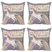 East Urban Home Ambesonne Feminine Decorative Throw Pillow Case Pack Of 4, Unicorn Believe In Your Dreams Words Illustration | 16" x 16" | Wayfair