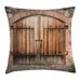 East Urban Home Ambesonne Rustic Throw Pillow Cushion Cover, Wooden Door Of A Stone House w/ Wrought Iron Elements Tuscany Architecture Photo | Wayfair