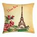 East Urban Home Ambesonne Vintage Throw Pillow Cushion Cover, Love In Paris Lettering Eiffel Tower Macrame Effect Europe Watercolor Vintage | Wayfair