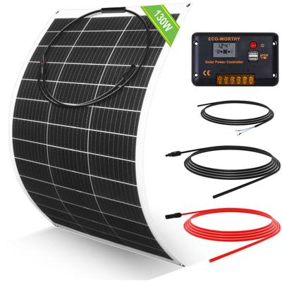 Eco-worthy - 130W 12V flexibel Solarpanel Kit netzunabhängig Off Grid: 130W Solarpanel + 30A