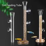 Tube d'alimentation en verre pour Aquarium plat Transparent pour poissons crevettes escargot bol