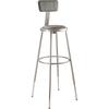 NPS Height Adjustable Vinyl Padded Steel Stool with Backrest, Grey