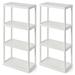 Gracious Living 4-Shelf Light Duty Shelving Unit, 220lb Capacity, White, 2 Pack - White