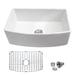 Kichae 30" L x 19" W Farmhouse/Apron Single Bowl Kitchen Sink w/ Sink Grid & Basket Strainer in White | 10 H x 30 W x 19 D in | Wayfair