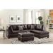 Brown Sectional - Latitude Run® 104" Wide Faux leather Reversible Corner Sectional w/ Ottoman Faux Leather | 35 H x 70 W x 63 D in | Wayfair