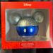 Disney Holiday | 2021 Hallmark Blue With Crackle Disney Mickey Mouse Icon Glass Ornament | Color: Black/Blue/Gold/Red | Size: Os