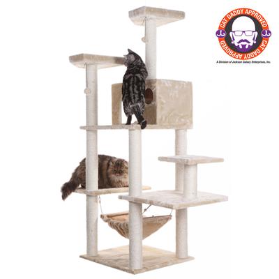 Real Wood 72" Condo Sratching Post Cat Tree by Armarkat in Beige