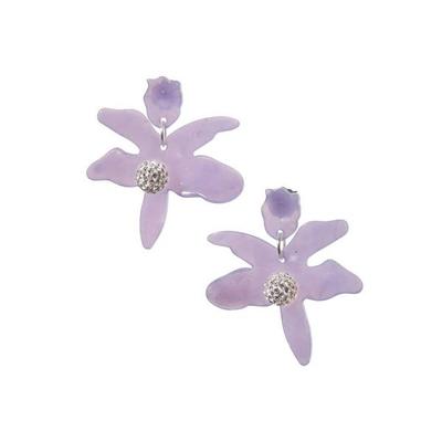 Boston Proper Floral Statement Earrings Lavender