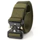 Ceinture tactique pour hommes sangle robuste réglable Style militaire en Nylon avec boucle en