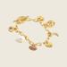 J. Crew Jewelry | J. Crew Pav Crystal Mixed Charm Gold Link Bracelet | Color: Gold/Silver | Size: Os