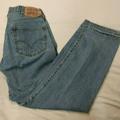 Levi's Pants | Levi's 501 Jeans Mens 38 X 32 Button Fly Straight Cotton Distressed Denim | Color: Blue/Red | Size: 38 X 32