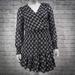 Michael Kors Dresses | Michael Faux Wrap Polka Dot Mini Dress, Petite Small | Color: Black/Silver | Size: Sp