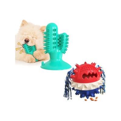 HANAMYA Dog Chew Ball Toy, Red & Blue