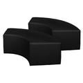 Aurora Curved Vinyl Ottoman (Set of 2)- Black - Regency N6265BK2PK