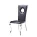 Set of 2 Cyrene Side Chair Dining Chair Living Room PU Stainless Steel, Black