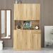 Wardrobe or Kitchen Cabinet, with 6-Doors, 1-Open Shelves and 1-Drawer for bedroom,Rustic Oak